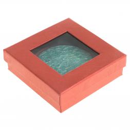 Зеркало круглое из камня амазонит цвет серебро