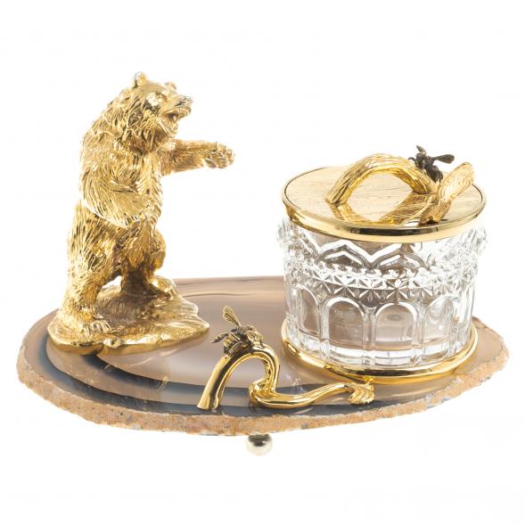 Медовница &amp;quot;Медведь&amp;quot; камень агат Златоуст 122844