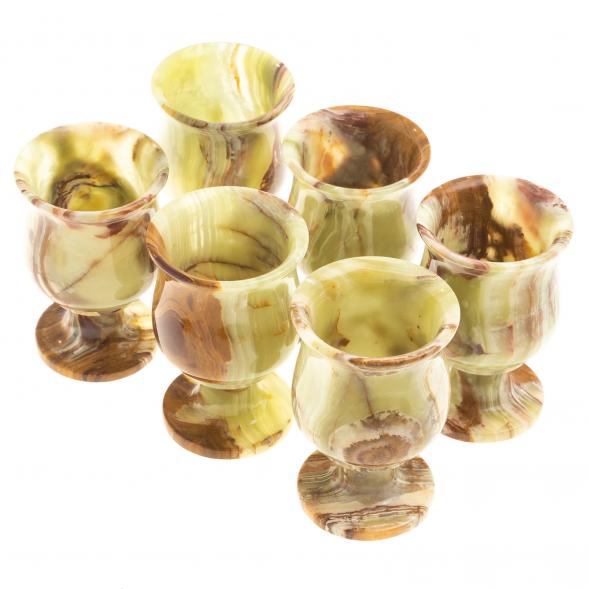 Набор рюмок из оникса в футляре 6х9,5 см 100 мл (2,5х4) 6 шт 123960