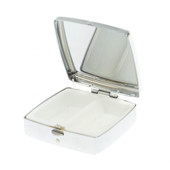 Таблетница на 2 отсека камень амазонит дымчатый кварц цвет серебро 127808