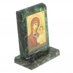 Икона настольная Казанская малая змеевик 7,5х6,5х8 см