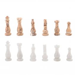 Шахматы из камня "Виктория" оникс, мрамор 25х25 см