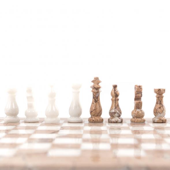 Шахматы из камня &amp;quot;Виктория&amp;quot; оникс, мрамор 25х25 см 121652