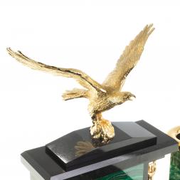 Письменный набор "Парящий орел" из малахита Златоуст