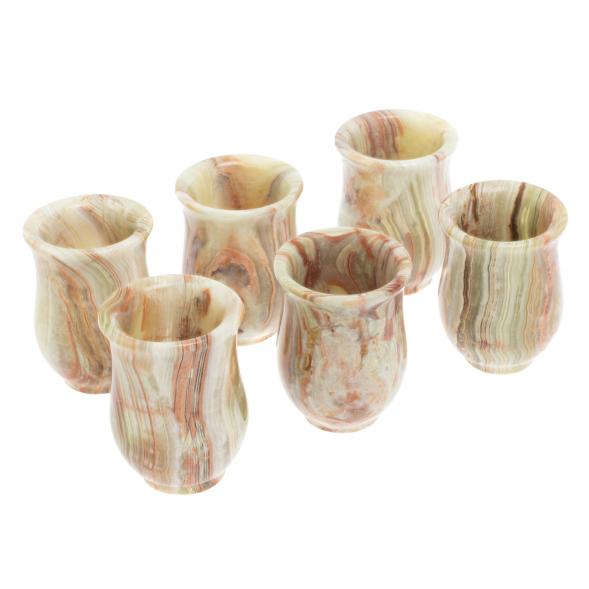 Стопки из оникса 60 мл набор в футляре 6 шт 5,2х7 см (2х3) 126476