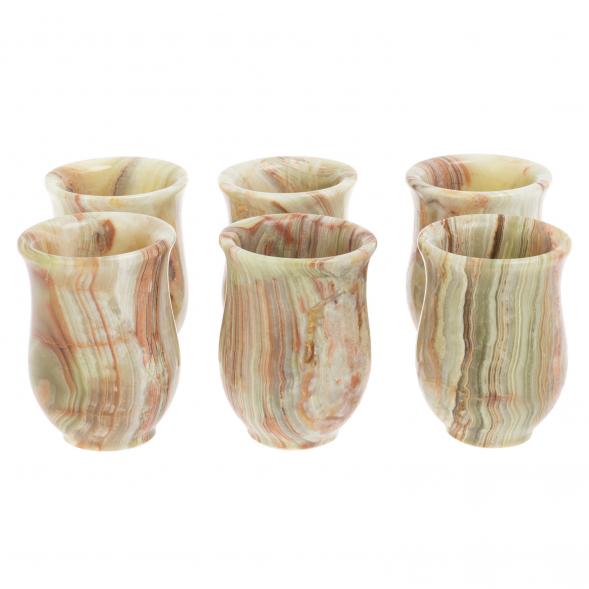 Стопки из оникса 60 мл набор в футляре 6 шт 5,2х7 см (2х3) 126476