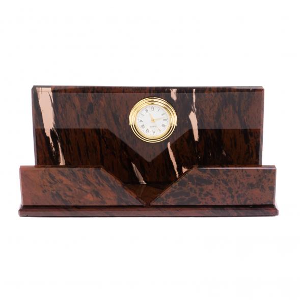 Настольная визитница из обсидиана 126782