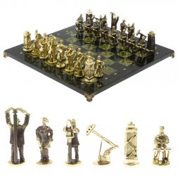 Шахматы настольные &amp;quot;Нефтяники&amp;quot; 44х44 см змеевик