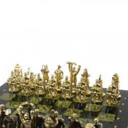 Шахматы настольные &amp;quot;Нефтяники&amp;quot; 44х44 см змеевик