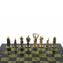 Шахматы настольные &amp;quot;Нефтяники&amp;quot; 44х44 см змеевик