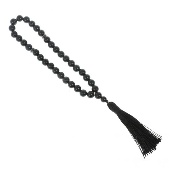Четки из камня черный агат 35 бусин 128577