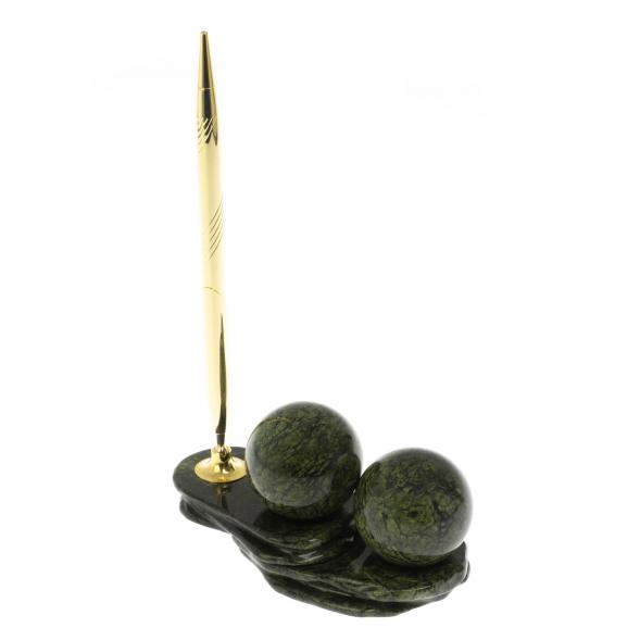 Композиция &amp;quot;Два шара&amp;quot; из змеевика с ручкой 4,5 см 128802