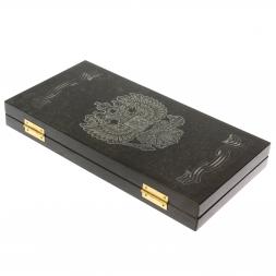 Нарды каменные &amp;quot;Герб РФ&amp;quot; из габбро-диабаза