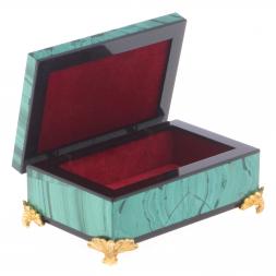 Шкатулка "Малахитовые узоры" камень малахит 9х6х4 см
