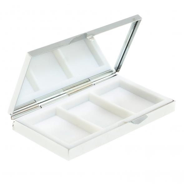 Таблетница на 3 отделения камень авантюрин цвет серебро 122445