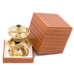 Икорница "Осетр" из нефрита Златоуст