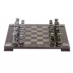 Шахматы с гравировкой &amp;quot;Турнирные&amp;quot; доска 36х36 см мрамор, змеевик