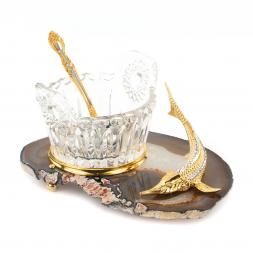 Икорница "Кадушка" с ложкой Златоуст