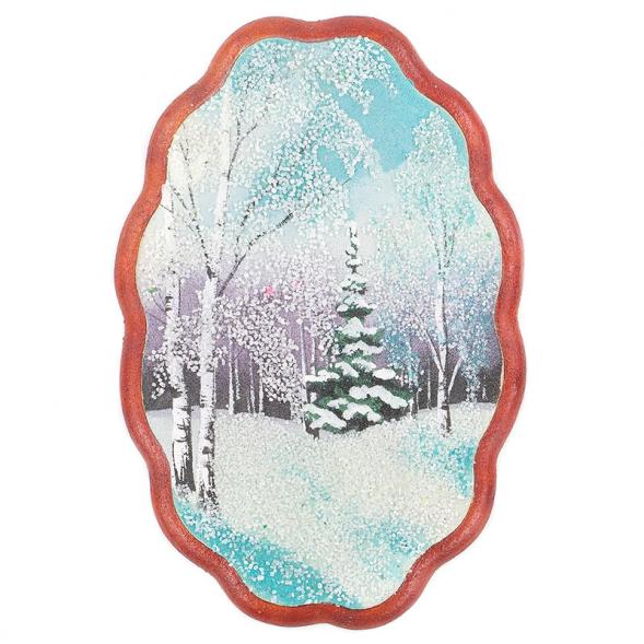 Панно овальное &amp;quot;Зима&amp;quot; 19х12,5 см каменная крошка 120144