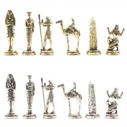 Шахматы "Древний Египет" доска 32х32 см из камня змеевик