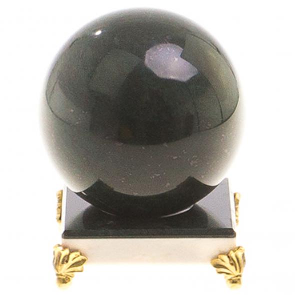 Шар из нефрита 10,5 см на подставке 124748