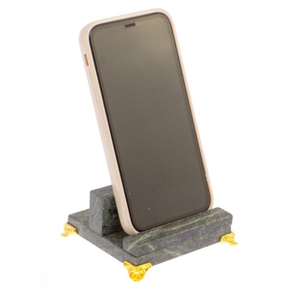 Настольная подставка под телефон темный змеевик 125884