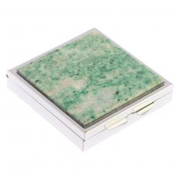 Таблетница на 4 отделения камень лиственит цвет серебро