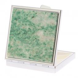 Таблетница на 4 отделения камень лиственит цвет серебро
