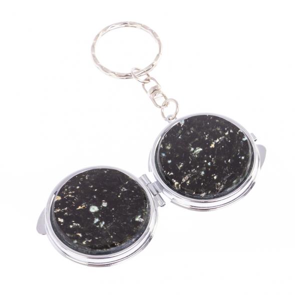 Складное зеркало брелок из мусковита круглое 126636