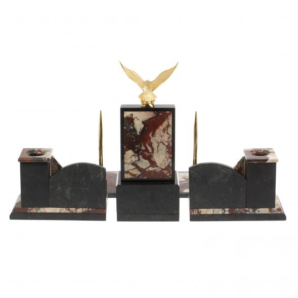 Настольный набор &amp;quot;Горный орел&amp;quot; из камня креноид 127095