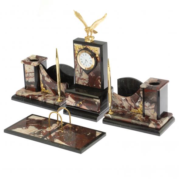 Настольный набор &amp;quot;Горный орел&amp;quot; из камня креноид 127095