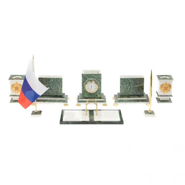 Письменный набор из уральского нефрита и мрамора 127493