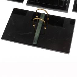 Настольный набор "Лев" из офиокальцита