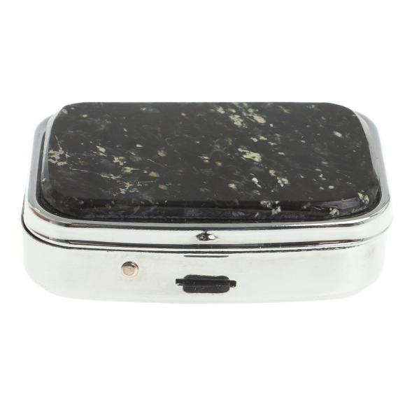 Таблетница на 2 отделения камень мусковит цвет серебро 122764