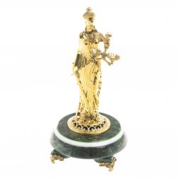 Статуэтка из бронзы &amp;quot;Фемида&amp;quot; на подставке из змеевика