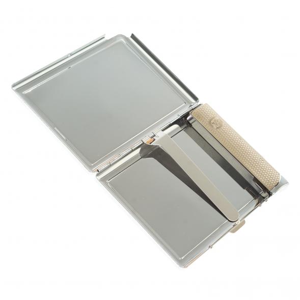 Портсигар на 10 сигарет с зажигалкой камень оникс 123417