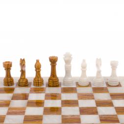 Шахматы из оникса &amp;quot;Европейские&amp;quot; доска 37х37 см