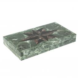 Нарды из камня &amp;quot;Роза ветров&amp;quot; конгломерат / черный змеевик