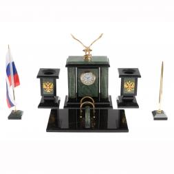 Настольный набор "Орел" из офиокальцита