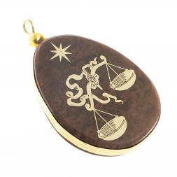 Брелок-кулон знак зодиака &amp;quot;Весы&amp;quot; камень обсидиан