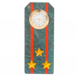 Подарочные часы &amp;quot;Погон Полковник ВС&amp;quot; камень змеевик