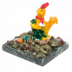 Сувенир "Петух с елкой №2" змеевик