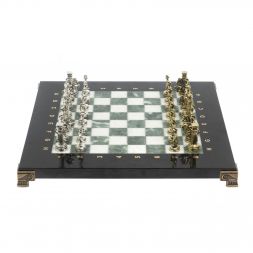 Шахматы турнирные &amp;quot;Римские воины&amp;quot; из мрамора и змеевика 28х28 см