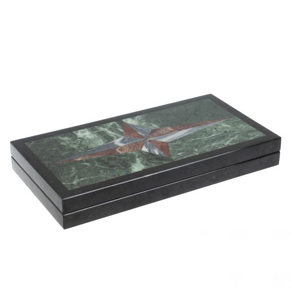 Каменные нарды &amp;quot;Звезда&amp;quot; лемезит, серый мрамор 127889