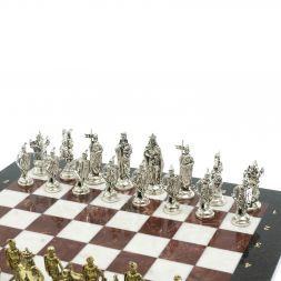 Шахматы &amp;quot;Рыцари крестоносцы&amp;quot; 44х44 см из мрамора и лемезита