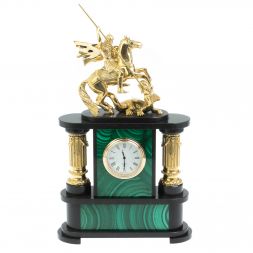 Часы &amp;quot;Георгий Победоносец&amp;quot; камень малахит