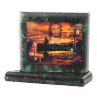 Икона настольная Мир Вашему дому малая змеевик 7,5х6,5х8 см 119974