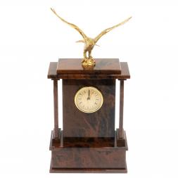 Настольные часы "Орел" из коричневого обсидиана