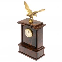 Настольные часы "Орел" из коричневого обсидиана