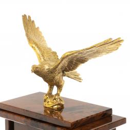 Настольные часы "Орел" из коричневого обсидиана